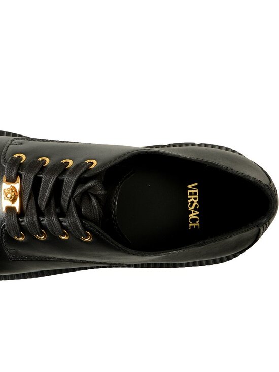 Versace Men\'s Black Leather Lace Up Derby Shoes US 11 IT 44